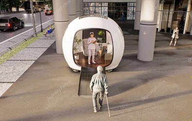 Adulto mayor usando tableta para consulta